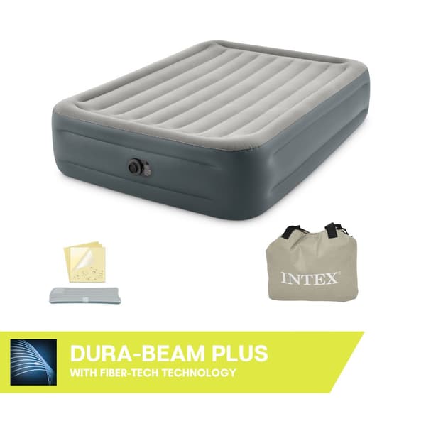 Intex luftmadras - Essential Rest - 2-Person - 152x203x46 cm (BxLxH) - Grå - Indbygget motorpumpe