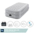 Miniatyrbillede 1 af 4: Intex Airbed - 1-Person - 99 x 191 x 51 cm - Grå - Med indbygget pumpe + Påsyet lagen Hvid + Pude + Molton 2 i 1 Pudebetræk + Reparationssæt