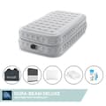 Miniatyrbillede 1 af 4: Intex Airbed - 1-Person - 99 x 191 x 51 cm - Grå - Med indbygget pumpe + Påsyet lagen Sort + Pude + Molton 2 i 1 Pudebetræk + Reparationssæt
