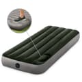 Miniatyrbillede 2 af 4: Intex Airbed - 1-Person - 76 x 191 x 25 cm - Grøn - Med indbygget fodpumpe + Påsyet lagen Hvid + Pude + Molton 2 i 1 Pudebetræk + Reparationssæt