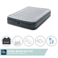 Miniatyrbillede 1 af 4: Intex Airbed - Dobbeltseng - 137 x 191 x 33 cm - Grå - Med indbygget pumpe + Påsyet lagen Hvid + Pude + Molton 2 i 1 pudebetræk + Reparationssæt