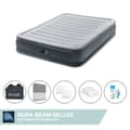 Miniatyrbillede 1 af 4: Intex Air Bed - Dobbeltseng - 137 x 191 x 33 cm - Grå - Med indbygget pumpe, monteret lagen antracit, pude, Molton 2 i 1 pudebetræk og reparationssæt