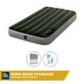 Miniatyrbillede 1 af 5: Intex Airbed - 1-Person - 99 x 191 x 25 cm - Grøn - Med indbygget fodpumpe + Monteringslagen Antracit + Reparationssæt