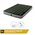 Miniatyrbillede 1 af 5: Intex Airbed - Dobbeltseng - 137 x 191 x 25 cm - Grøn - Med indbygget fodpumpe + Påsyet lagen Hvid + Reparationssæt