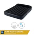 Pikkukuva 1 / 5: Intex Airbed - Parisänky - 137 x 191 x 25 cm - Musta - Sisäänrakennettu pumppu + Kiinnitetty lakana Valkoinen + Korjaussetti