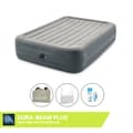 Pikkukuva 1 / 5: Intex Airbed - 2 hengen - 152 x 203 x 46 cm - Harmaa - Sisäänrakennettu pumppu + Kiinnitetty lakana Valkoinen + Korjaussetti