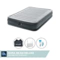 Miniatyrbillede 1 af 5: Intex Air Bed - Dobbeltseng - 137 x 191 x 33 cm - Grå - Med indbygget pumpe, Påsyet lagen Hvid og Reparationssæt