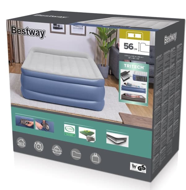 Bestway Tritech Luftmadrass med inbyggd AC Pump 203 x 152 x 56 cm