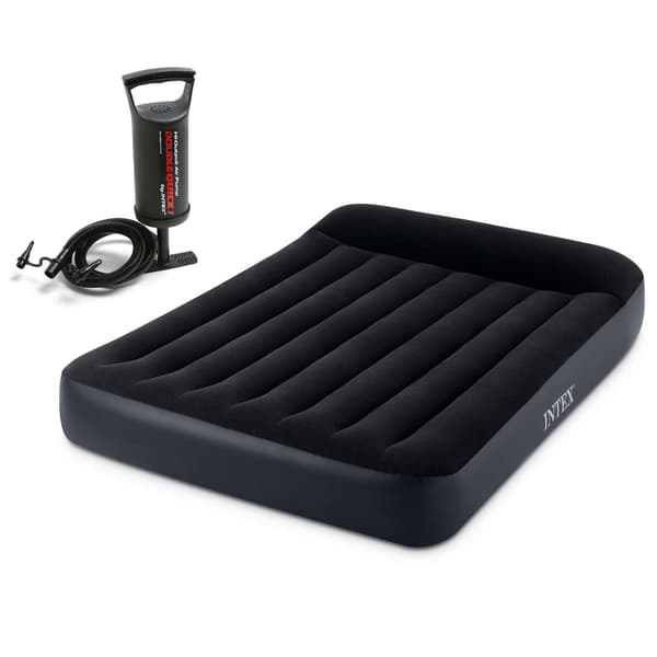 INTEX Airbed - 2 personer - 191x137x25cm - med pumpe - sort