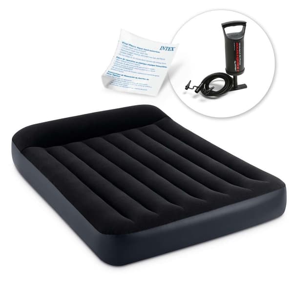 INTEX Airbed - 2 personer - 191x137x25cm - med pumpe - sort