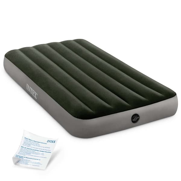 INTEX Airbed - 1 person - 191x99x25cm - grøn, grå