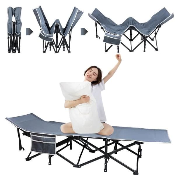 Hopfällbar campingsäng - XMTECH - 190x62x38cm - Max belastning 250KG - 600D Oxford-tyg