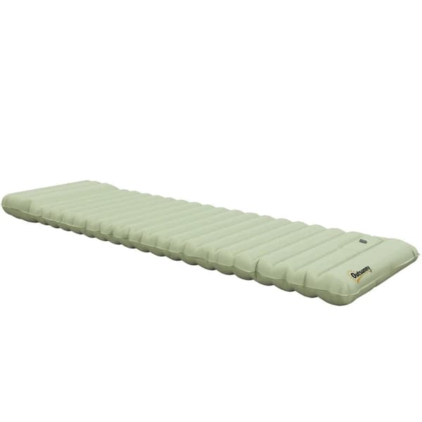 Rootz Camping Sovemåtte - Luftmadras - Vandafvisende luftseng - Fodpumpe - Bæretaske-camping - Vandtæt - TPU Coated Nylon - Grøn - 200L x 60W x 10H cm