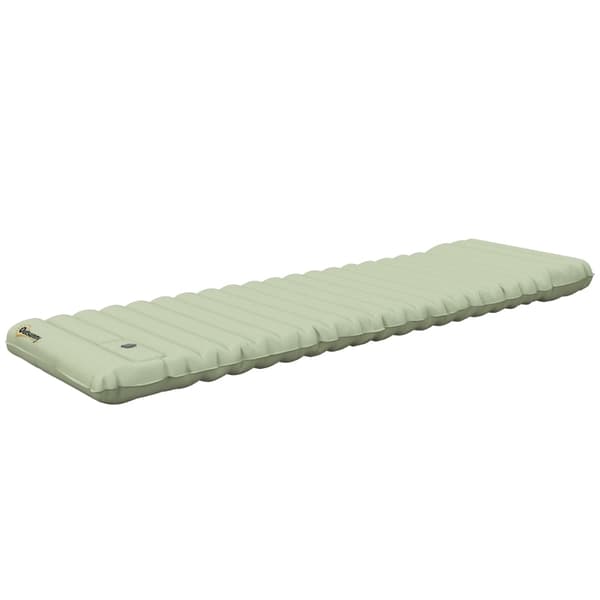 Rootz Camping Sovemåtte - Luftmadras - Vandafvisende luftseng - Fodpumpe - Bæretaske-camping - Vandtæt - TPU Coated Nylon - Grøn - 200L x 60W x 10H cm