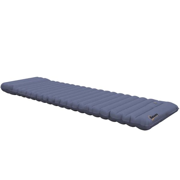 Rootz Campingmåtte - Luftmadras - Vandtæt - Fodpumpe - Rivefast - Vandtæt - Hurtig oppustning - TPU belagt nylon - Blå - 200L x 60W x 10H cm