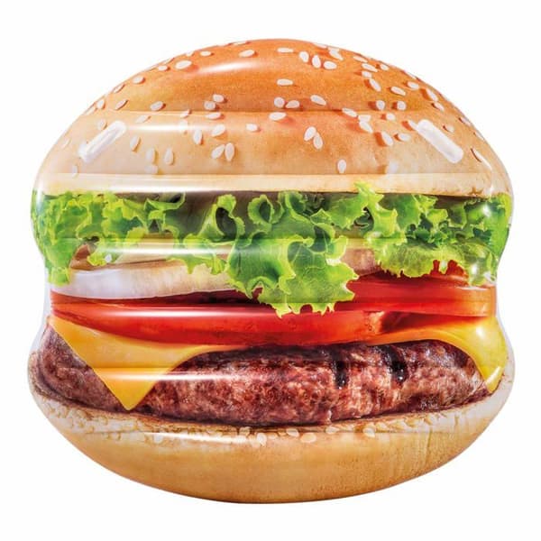 Uppblåsbar madrass - AC-DÉCO - Burger - 1 plats - Aquagym - L 180 x 89 cm