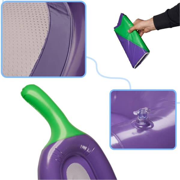 Mesh uppblåsbar madrass aubergine 240cm