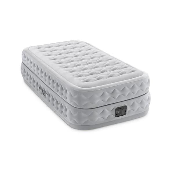 INTEX Supreme Air-Flow 1-sits madrass - Uppblåsbar säng - för inomhusbruk - PVC - Grå - 99x191x51 cm