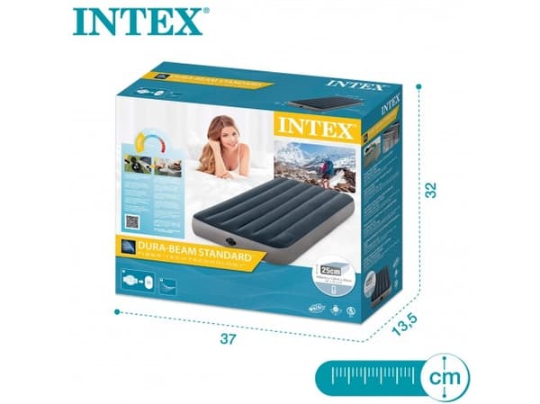 Intex 64781, Enkel madrass, Rektangel, Innebygd luftpumpe