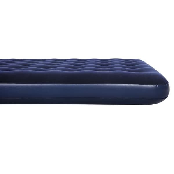 BESTWAY Horizon dubbelflockad uppblåsbar madrass + Sidewinder elektrisk pump + väska - 2-sits - Blå