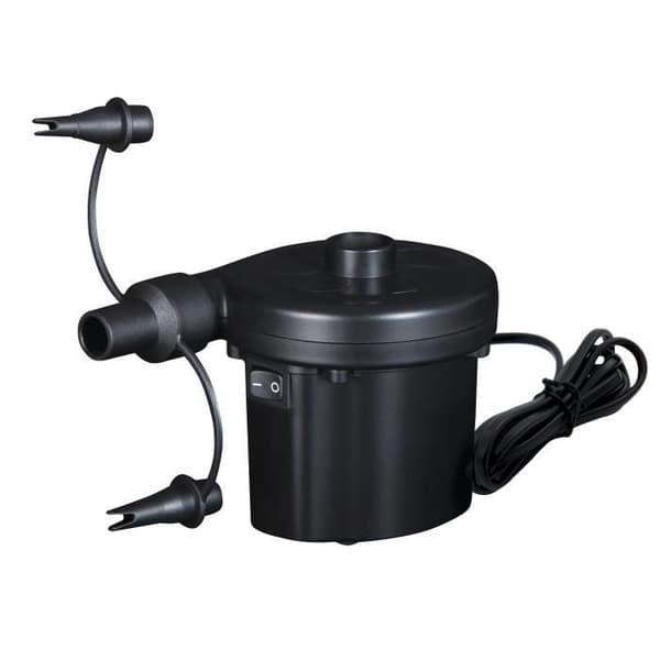 BESTWAY Horizon dubbelflockad uppblåsbar madrass + Sidewinder elektrisk pump + väska - 2-sits - Blå