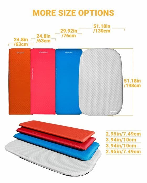 KINGCAMP DELUXE DUBBEL UPPBLASBAR MADRASS - Mått: 198 × 130 × 7,5 cm