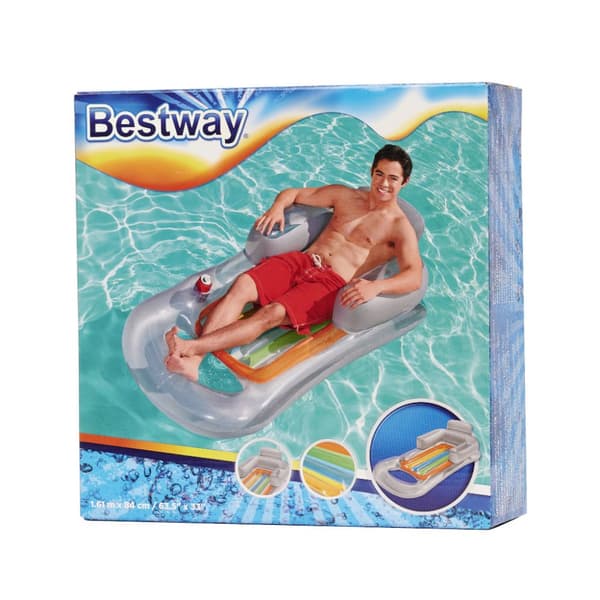BESTWAY 43097 uppblåsbar fåtöljsmadrass, grå