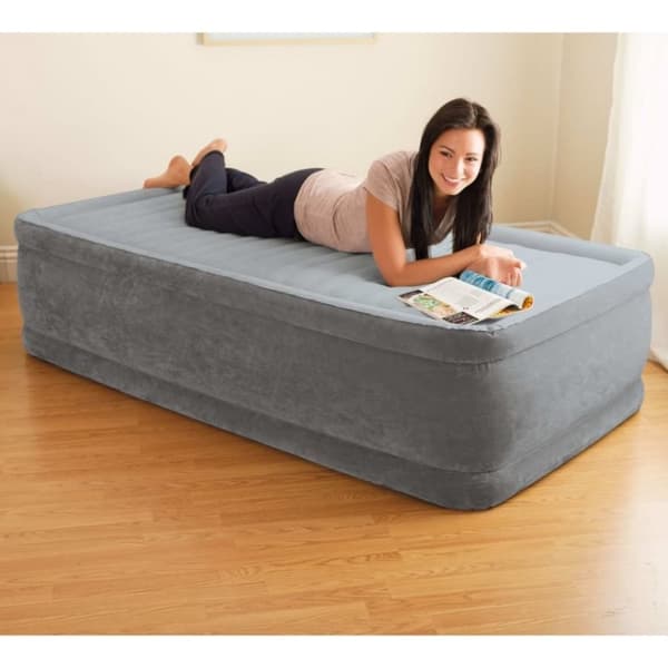 Intex 64412ND TComfort Plush Elevated Twin 1-person luftseng 191x99x46 cm + Indbygget pumpe grå