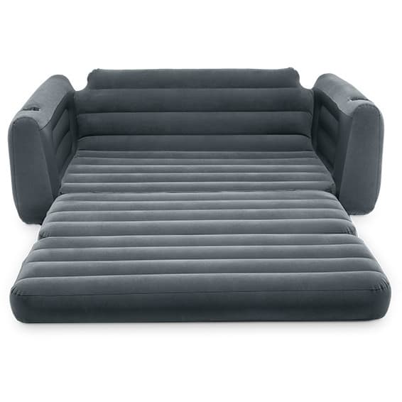 INTEX Queen Size Luftmadras med Fløjlstop & Bægerholdere - Konvertibel Sofaseng til Gæster