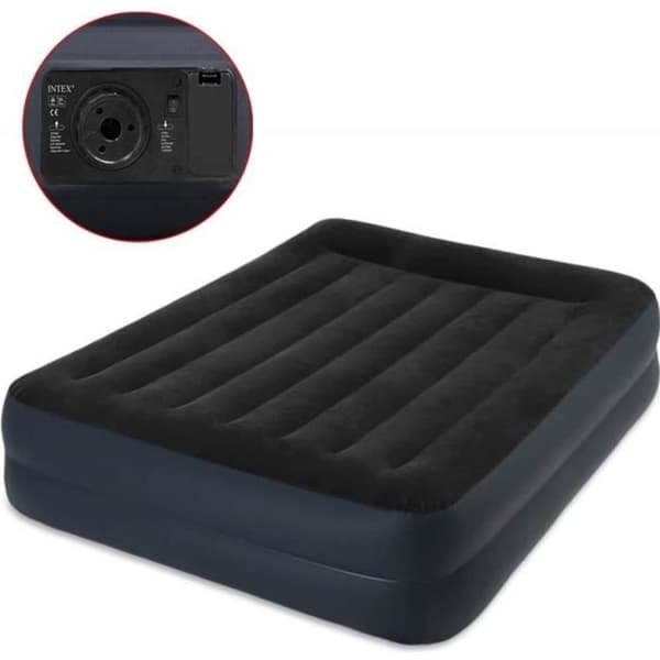 Intex uppblåsbara madrass med upphöjd kudde PVC 152 x 203 x 42 cm
