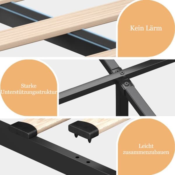 90*200 cm, vit camping säng, vadderad huvudgavel med USB Type-C laddning (madrass ingår ej).
