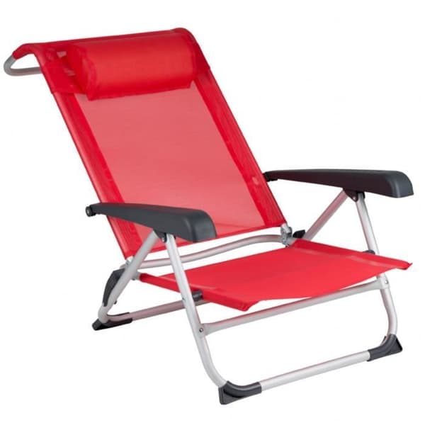 Bo-Camp Strandstol Aluminium Röd