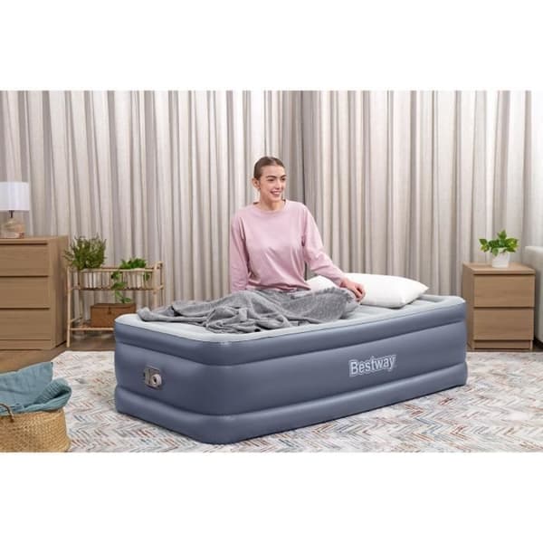 Luftsäng - BESTWAY - 6713G - Tritech™ - 1 plats, 191 x 97 x 51 cm, inbyggd elektrisk pump, sängram