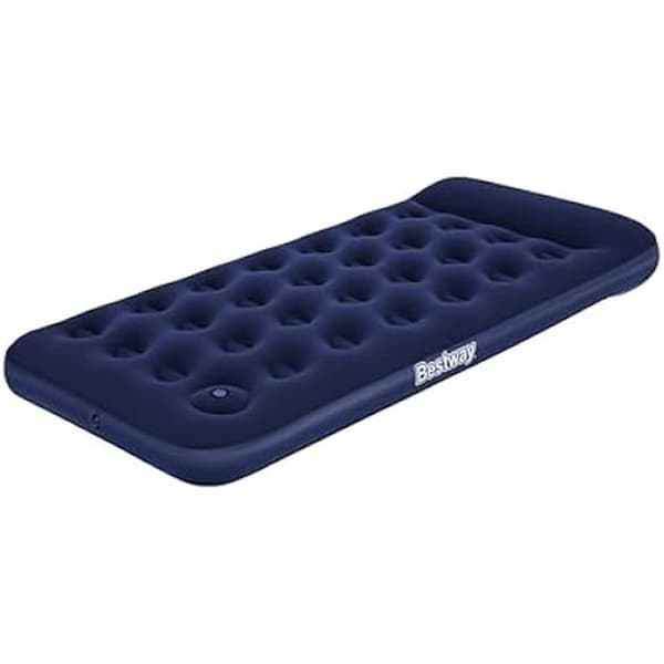 Bestway 1-sits uppblåsbar campingmadrass 1,88 m x 99 cm x 22 cm med integrerad fotpump