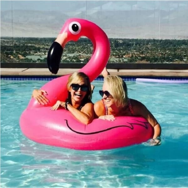 UPPLØSTEBAR RING TIL VANDSVØMNING FLAMINGO 90 CM PINK LARGE XXL