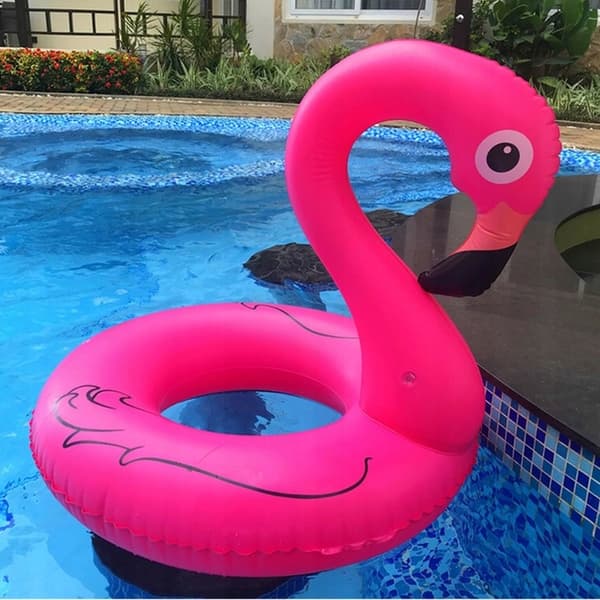 UPPLØSTEBAR RING TIL VANDSVØMNING FLAMINGO 90 CM PINK LARGE XXL