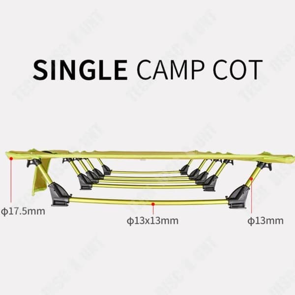 TD® Utomhus lätt hopfällbar säng bärbar campingsäng enkel promenad eskort lunchrast aluminiumlegering campingsäng