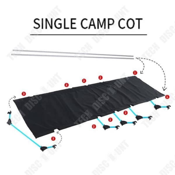 TD® Utomhus lätt hopfällbar säng bärbar campingsäng enkel promenad eskort lunchrast aluminiumlegering campingsäng
