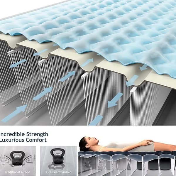 TD® Dubbel Uppblåsbar Madrass Tjock Space Fiber Tech Ultra Plysch Komfort Avkoppling Bekvämligheter Högkvalitativa fibrer Multifunktion
