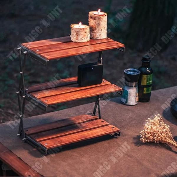 TD® Utomhuscamping Fällbart bordsställ Multifunktionell bärbar picknickhylla för småsaker