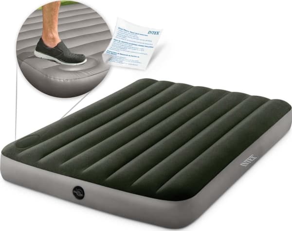 Intex Downy luftmadrass med inbyggd fotpump 137x191x25 cm