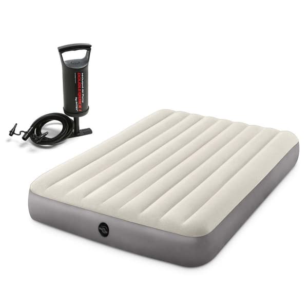 Oppustelig madras 203x152x25 cm med stempelpumpe INTEX 64103