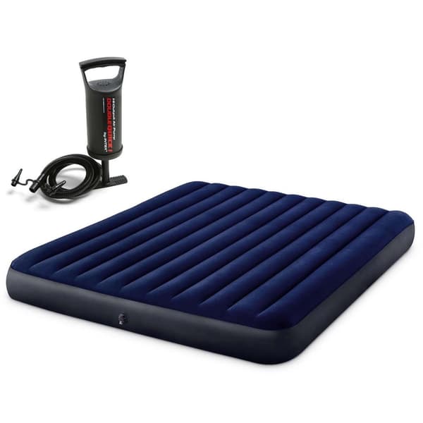 Oppustelig madras 203x183x25 cm med stempelpumpe INTEX 64755