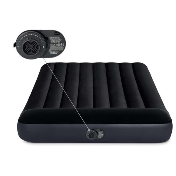 Uppblåsbar madrass 191x137x25 cm med inbyggd elektrisk pump INTEX 64148