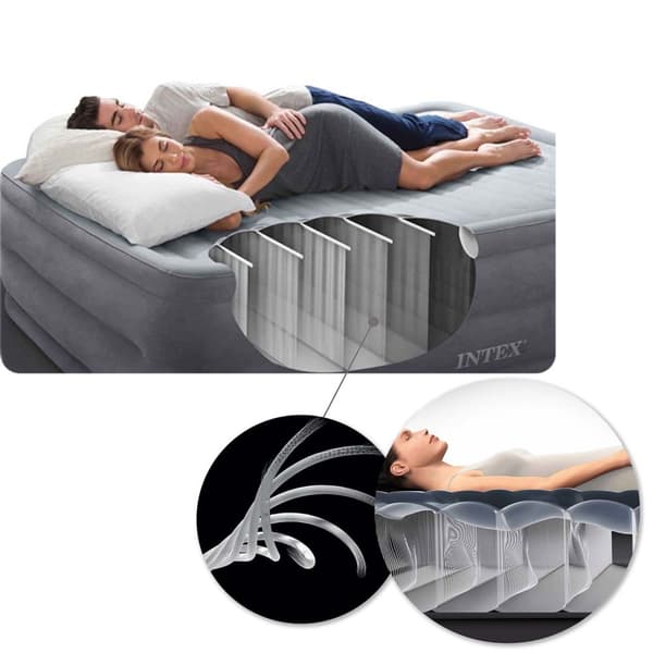 Oppustelig madras 203x152x46 cm med indbygget elektrisk pumpe INTEX 64126ND