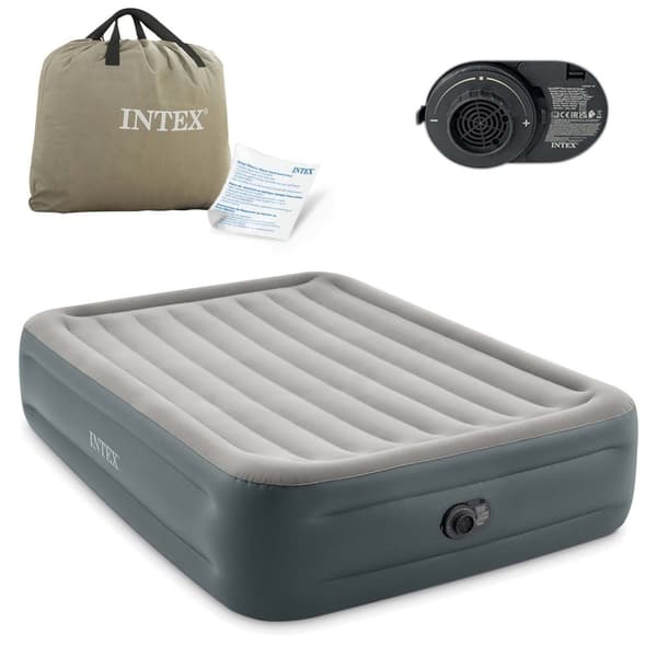 Oppustelig madras 203x152x46 cm med indbygget elektrisk pumpe INTEX 64126ND