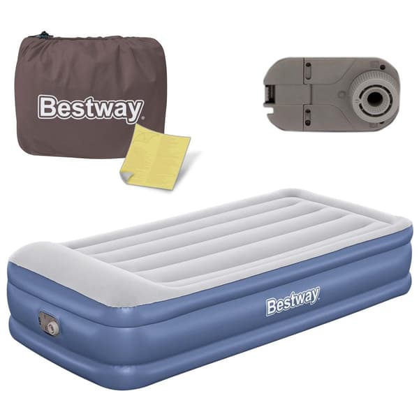 Oppustelig madras 191x97x46 cm med indbygget elektrisk pumpe Bestway 67628