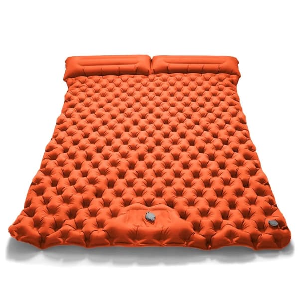 Inflatable Camping Mattress, Built-in Inflator Pump, Durable TPU Nylon,Orange