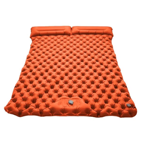 Inflatable Camping Mattress, Built-in Inflator Pump, Durable TPU Nylon,Orange