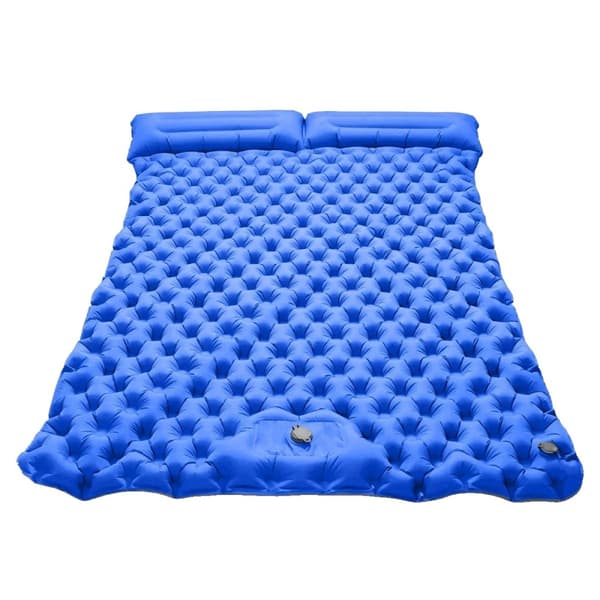 Oppustelig Campingmadras, Indbygget Pumpe, Holdbart TPU Nylon,Kongelig blå